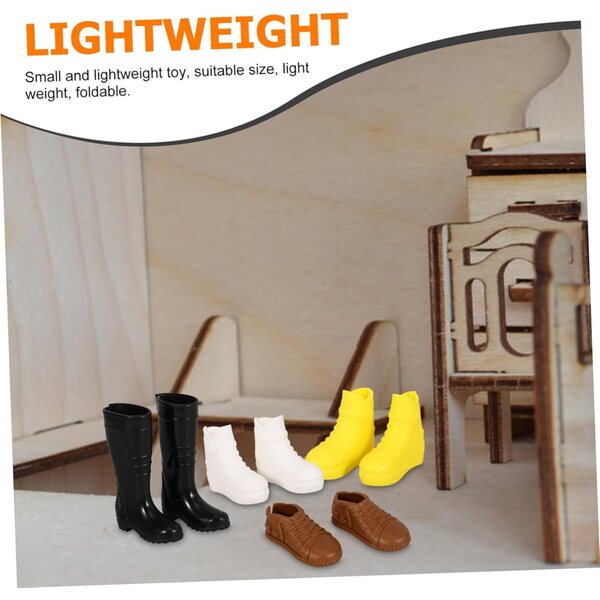 8 Paia Scarpe Miniature per Bambole in Plastica Colorate e Resistenti