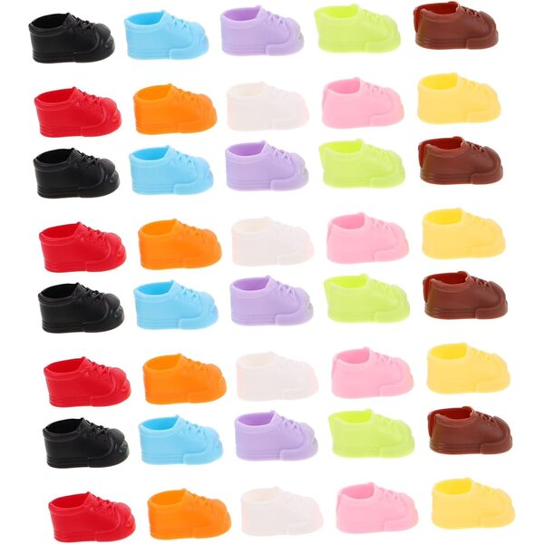 Hohopeti 40 paia mini scarpe per bambole, accessori decorativi per casa delle bambole