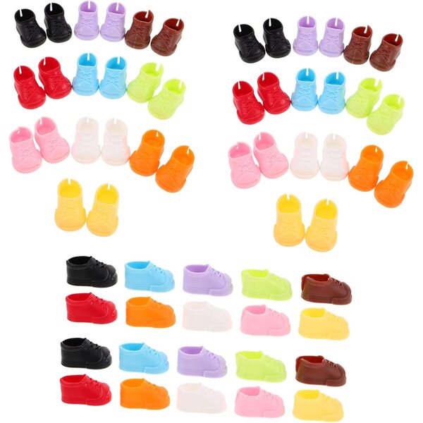ERINGOGO 40 paia di mini scarpe colorate per bambole da 17 cm, accessori per giochi e decorazioni