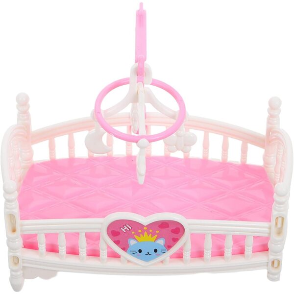 Letto per Bambole Bianco Miniatura Dettagliato - Culla e Mobili Casa delle Bambole
