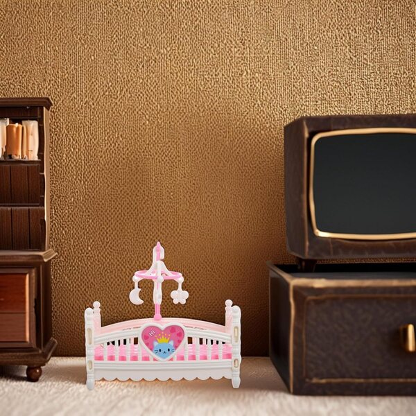 Letto per Bambole Bianco Miniatura Dettagliato - Culla e Mobili Casa delle Bambole