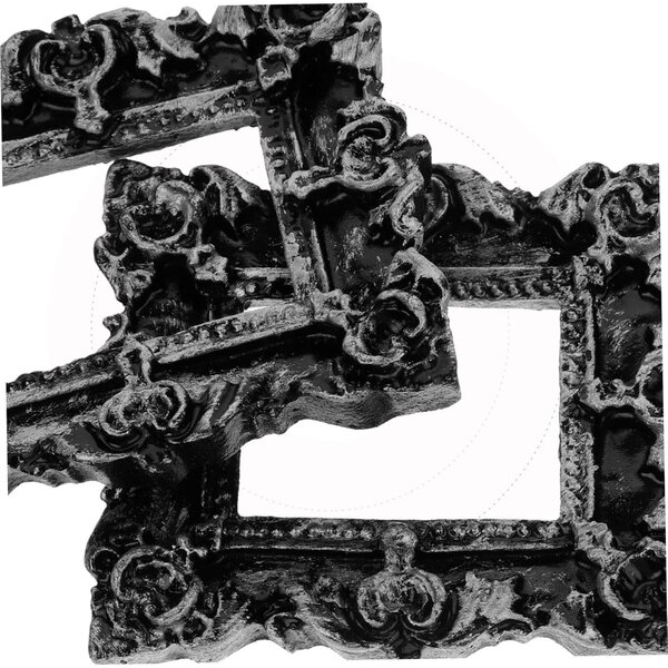 Cornice Foto Miniatura Vintage in Resina Argento 5,5x4,5 cm 2 Pezzi Decorativa