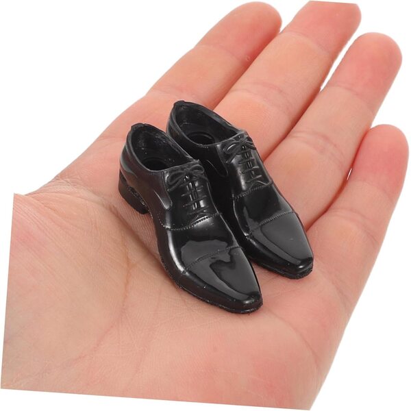 Miniaturschuhe für Puppen Action Man Schwarze Schuhe 1/6 Figurenzubehör