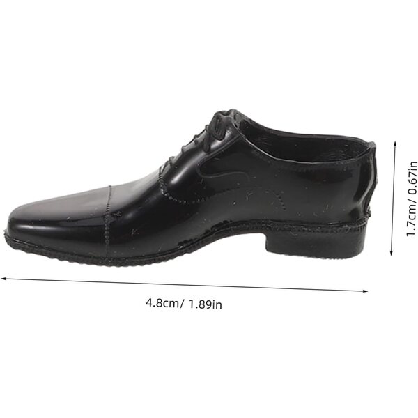 Scarpe nere miniatura 1/6 per figurine maschili - dettagli realisti e inserti facili