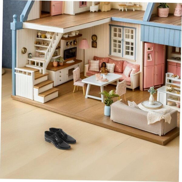 Scarpe nere miniatura 1/6 per figurine maschili - dettagli realisti e inserti facili