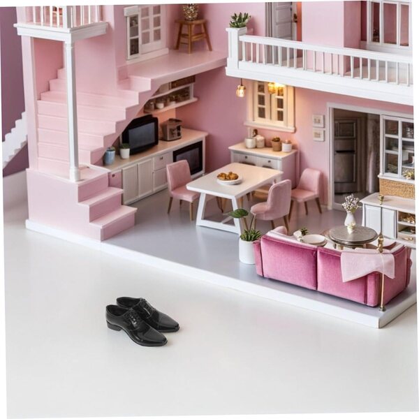 Scarpe nere miniatura 1/6 per figurine maschili - dettagli realisti e inserti facili