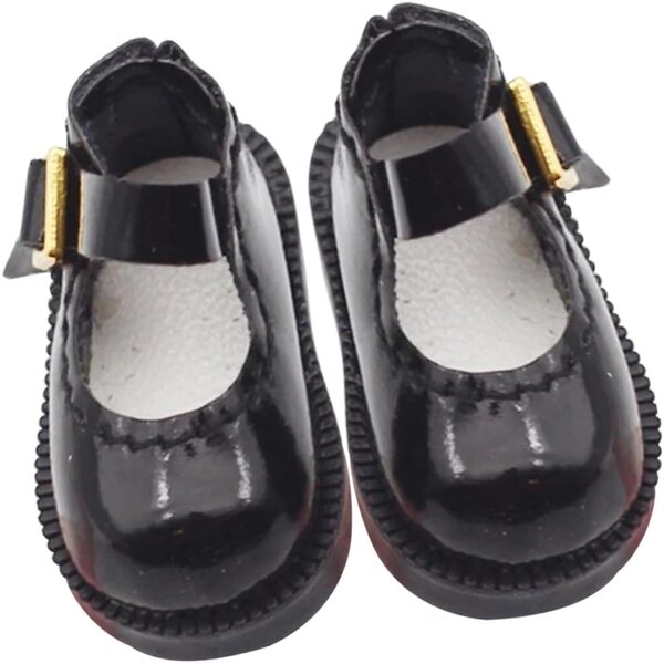 Schwarze Miniaturschuhe für BJD-Puppen – langlebige und bequeme dekorative Accessoires