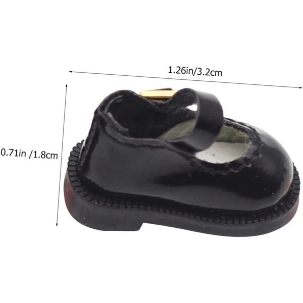 Scarpe Miniature Nere per Bambole BJD - Accessori Decorativi Resistenti e Comode