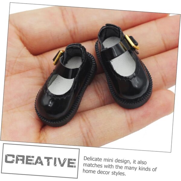 Scarpe Miniature Nere per Bambole BJD - Accessori Decorativi Resistenti e Comode
