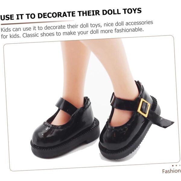 Scarpe Miniature Nere per Bambole BJD - Accessori Decorativi Resistenti e Comode