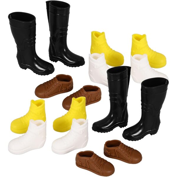 Mini-Puppenschuhe aus Kunststoff, 8 Paar, bunt, mit glatten Kanten für Miniaturhäuser