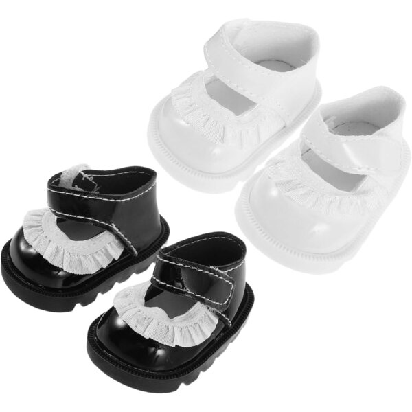 Mikinona 2 Paar Miniaturschuhe für neugeborene Puppen, buntes Zubehör aus PU