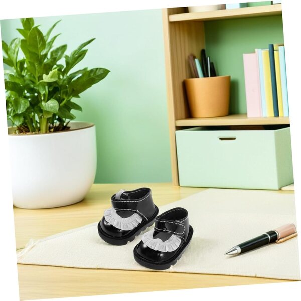 Mikinona 2 Paar Miniaturschuhe für neugeborene Puppen, buntes Zubehör aus PU