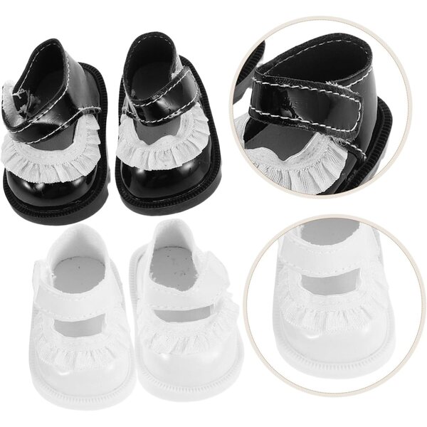 Mikinona 2 Paar Miniaturschuhe für neugeborene Puppen, buntes Zubehör aus PU