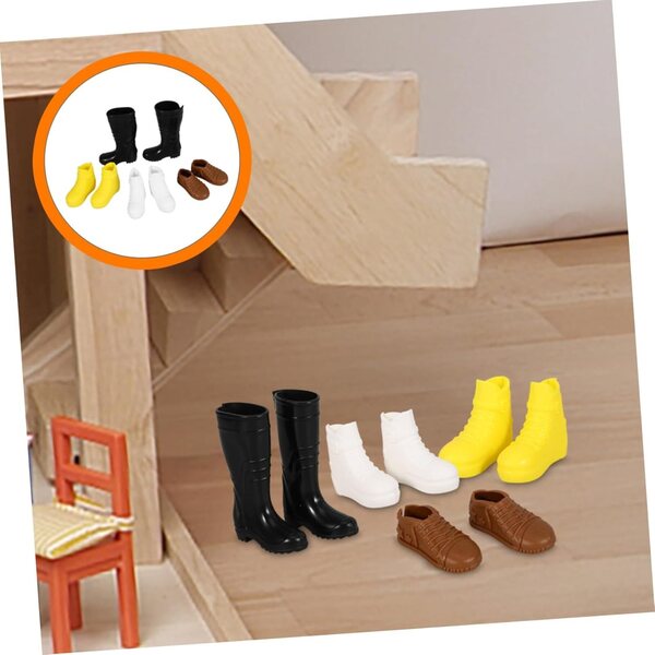 Hohopeti Set 8 Paia Scarpe Miniature in Plastica per bambole Colorate e Sicure