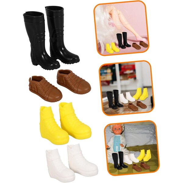 Hohopeti Set 8 Paia Scarpe Miniature in Plastica per bambole Colorate e Sicure