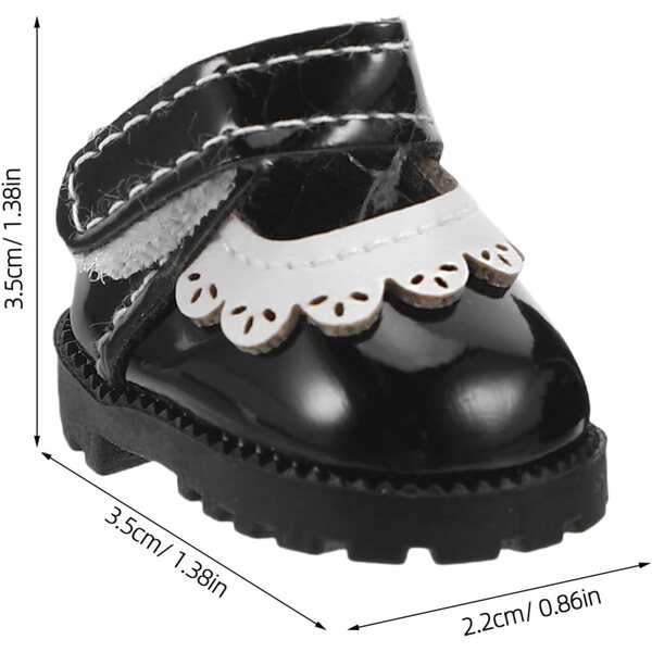 Scarpe per Bambole 17 cm Nere in PU - Accessori Eleganti e Confortevoli per Casa e Gioco