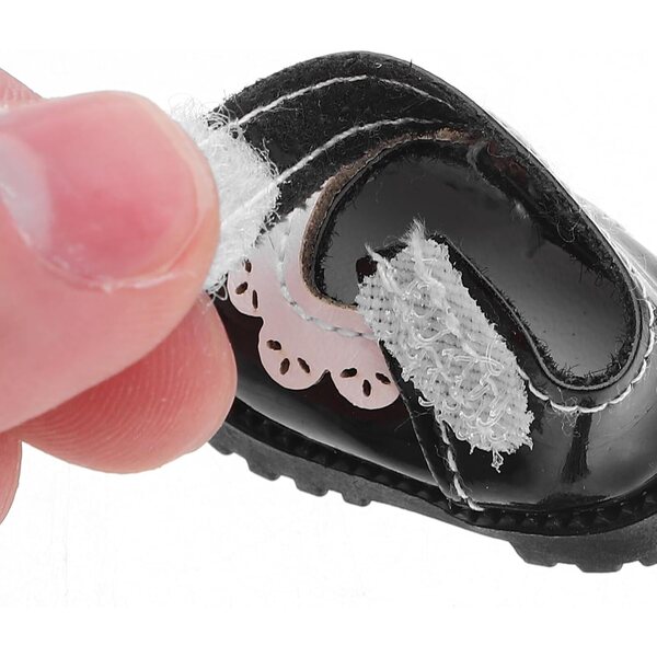 Scarpe per Bambole 17 cm Nere in PU - Accessori Eleganti e Confortevoli per Casa e Gioco