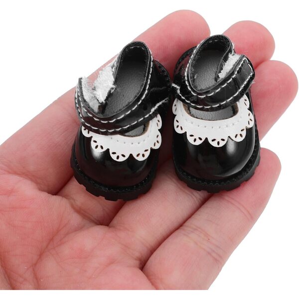 Scarpe per Bambole 17 cm Nere in PU - Accessori Eleganti e Confortevoli per Casa e Gioco