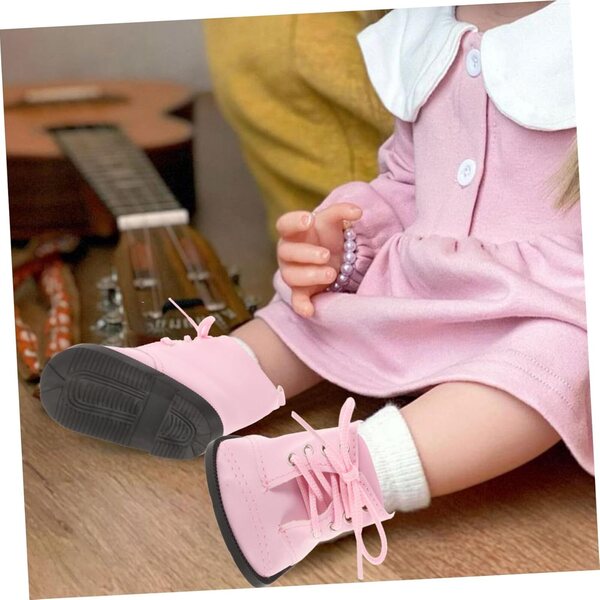 Bottine Miniatura per Bambole 18cm in PU Rosa - Accessori Moda per Barbie