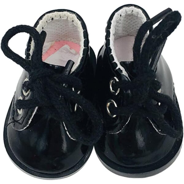 Schwarze Mini-Stoffschuhe für Puppen – dekorative Accessoires für Puppenhäuser