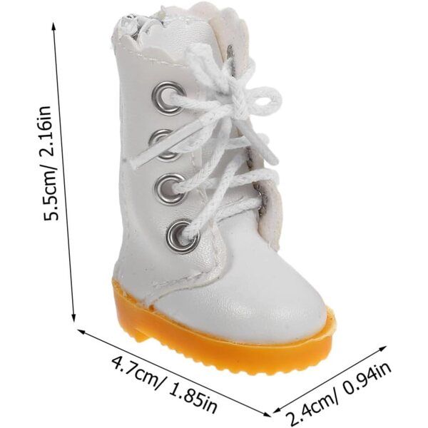 Stivali Montantes per Bambola in Tessuto Bianco Robusto Eleganti e Resistenti