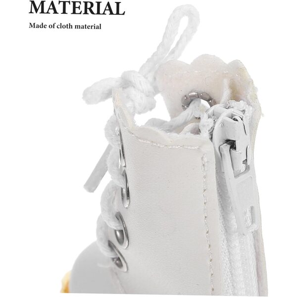 Stivali Montantes per Bambola in Tessuto Bianco Robusto Eleganti e Resistenti