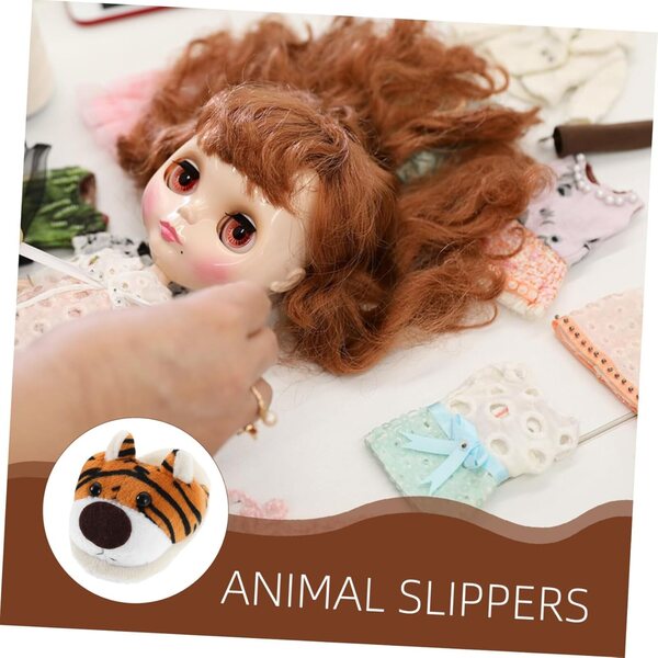 Vaguelly Scarpe Peluche per bamboles con Motivo Animal Cartoon 8x6 cm
