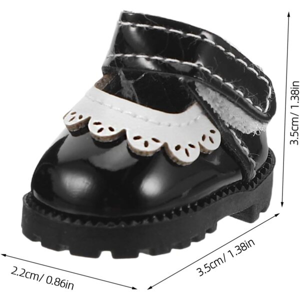 Scarpe Miniature Nere in PU per Bambole 3,5 cm - Accessori Moda Eleganti