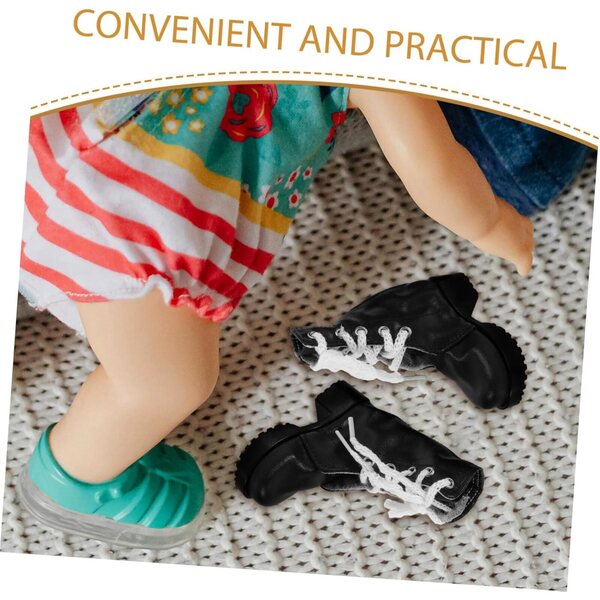 Mini Scarpe Eleganti per Bambole 60 cm – Stivaletti Decorativi in PU Nero
