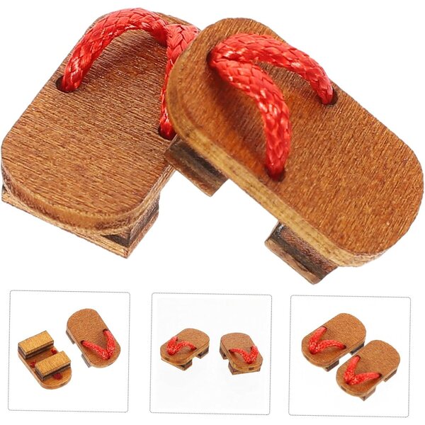 Mini Scarpe Sabot in Legno Fatti a Mano per Casa delle Bambole - Accessori Realistici Decorativi