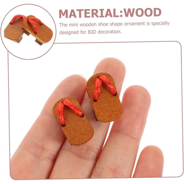Mini Scarpe Sabot in Legno Fatti a Mano per Casa delle Bambole - Accessori Realistici Decorativi