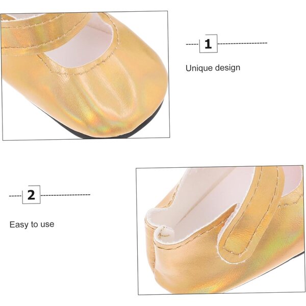 Scarpe Miniature Eleganti Dorate per Bambole 45 cm - Accessori Creativi ERINGOGO