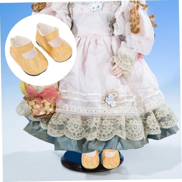 Scarpe Miniature Eleganti Dorate per Bambole 45 cm - Accessori Creativi ERINGOGO