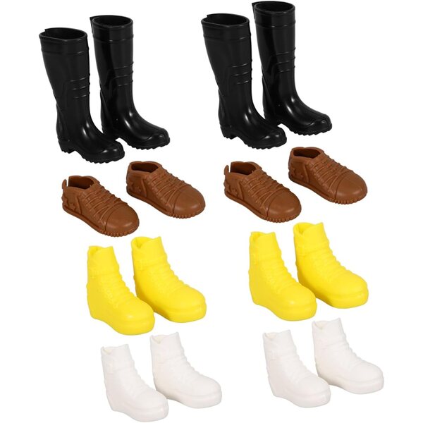 8 Paia Mini Scarpe in Plastica Resistenti per Bambole - Accessori Decorativi per Miniature