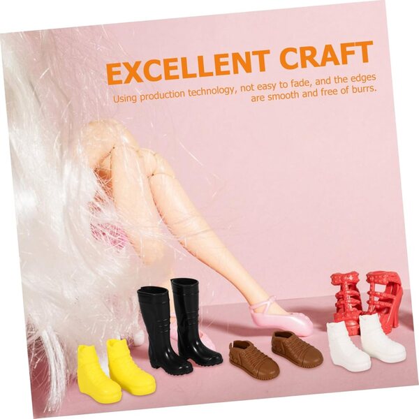 8 Paia Mini Scarpe in Plastica Resistenti per Bambole - Accessori Decorativi per Miniature