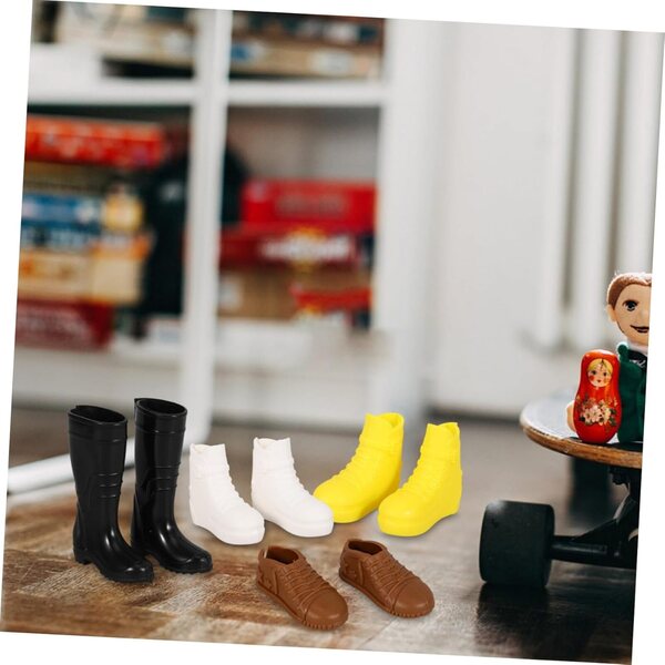 8 Paia Mini Scarpe in Plastica Resistenti per Bambole - Accessori Decorativi per Miniature
