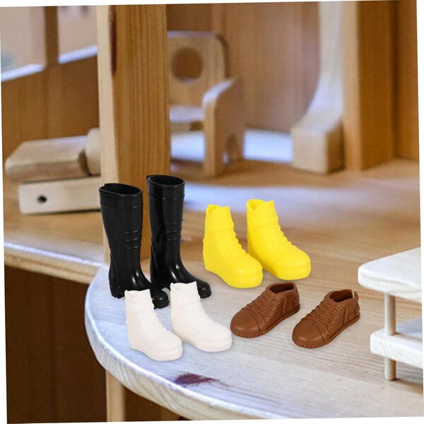 8 Paia Mini Scarpe in Plastica Resistenti per Bambole - Accessori Decorativi per Miniature