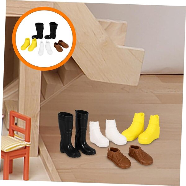 8 Paia Mini Scarpe in Plastica Resistenti per Bambole - Accessori Decorativi per Miniature