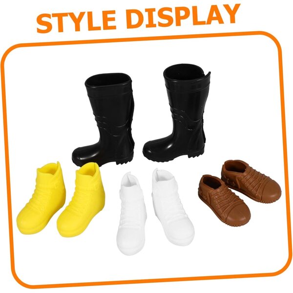 ERINGOGO Set 8 Paia Scarpe Miniature per Bambole, Resistente e Dettagliato in Plastica