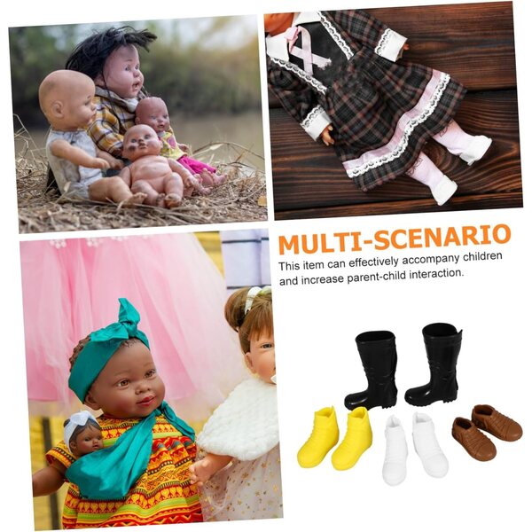 ERINGOGO Set 8 Paia Scarpe Miniature per Bambole, Resistente e Dettagliato in Plastica