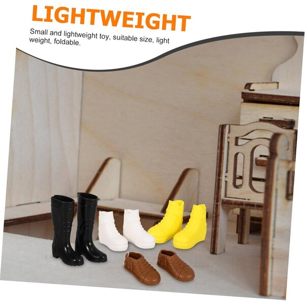 ERINGOGO Set 8 Paia Scarpe Miniature per Bambole, Resistente e Dettagliato in Plastica