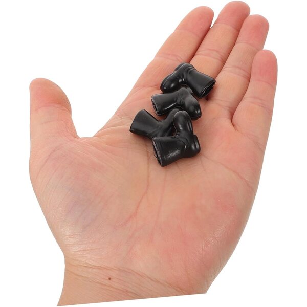 Set mit 50 Miniaturschuhen für Puppen und Dekorationen aus schwarzem Kunststoff, 2 x 1,9 cm