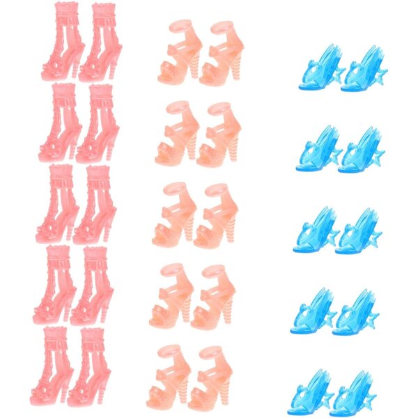 Mini Scarpe per Bambole 15 Coppie in Plastica Trasparente Colorata | ERINGOGO