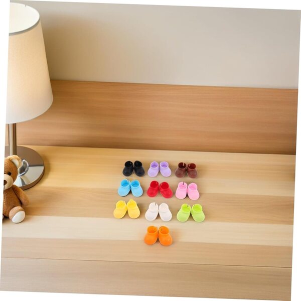 20 Paar Mini-Baumwollschuhe für Puppen von 10 bis 15 cm – farbenfrohe Modeaccessoires