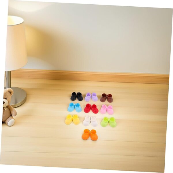20 Paar Mini-Baumwollschuhe für Puppen von 10 bis 15 cm – farbenfrohe Modeaccessoires