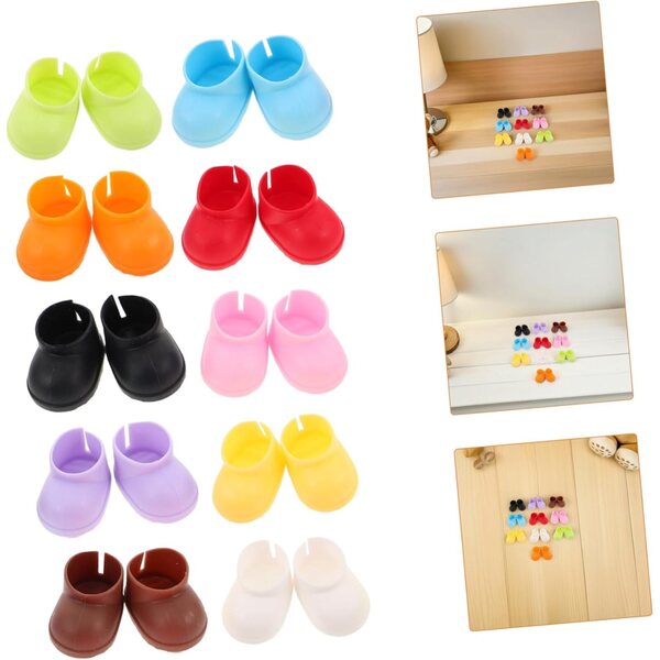 20 Paar Mini-Baumwollschuhe für Puppen von 10 bis 15 cm – farbenfrohe Modeaccessoires