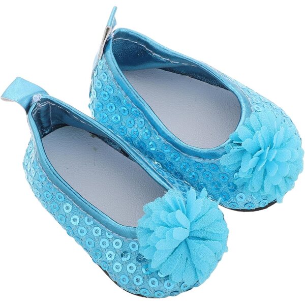Beaupretty glitzernde Blumenschuhe für 18-Zoll-Puppen, Sommeraccessoires