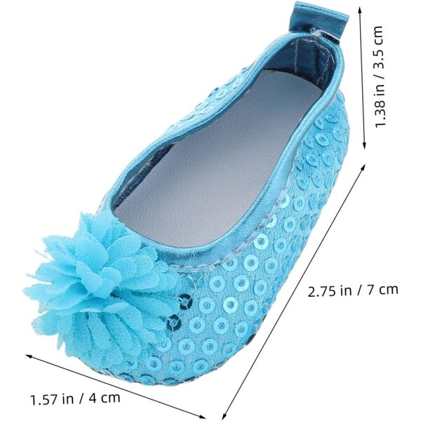Beaupretty glitzernde Blumenschuhe für 18-Zoll-Puppen, Sommeraccessoires