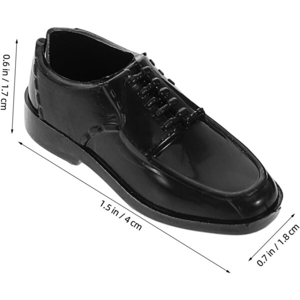 10 Paar Miniaturschuhe für 1/6 Puppen – elegantes schwarzes Kunststoffzubehör